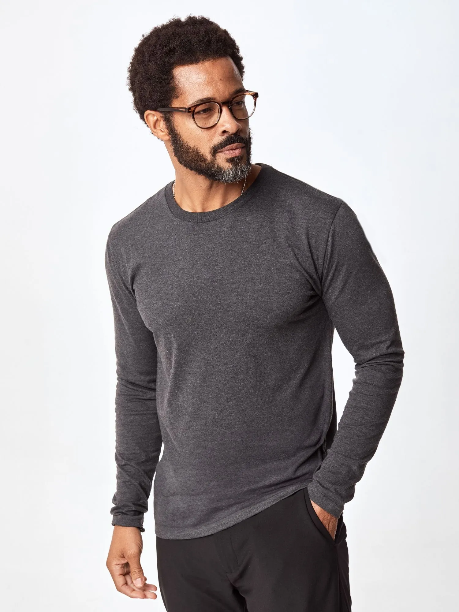 Charcoal Long Sleeve Crew Neck