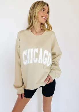 Chicago Varsity Collegiate Outline Sweatshirt - Sand