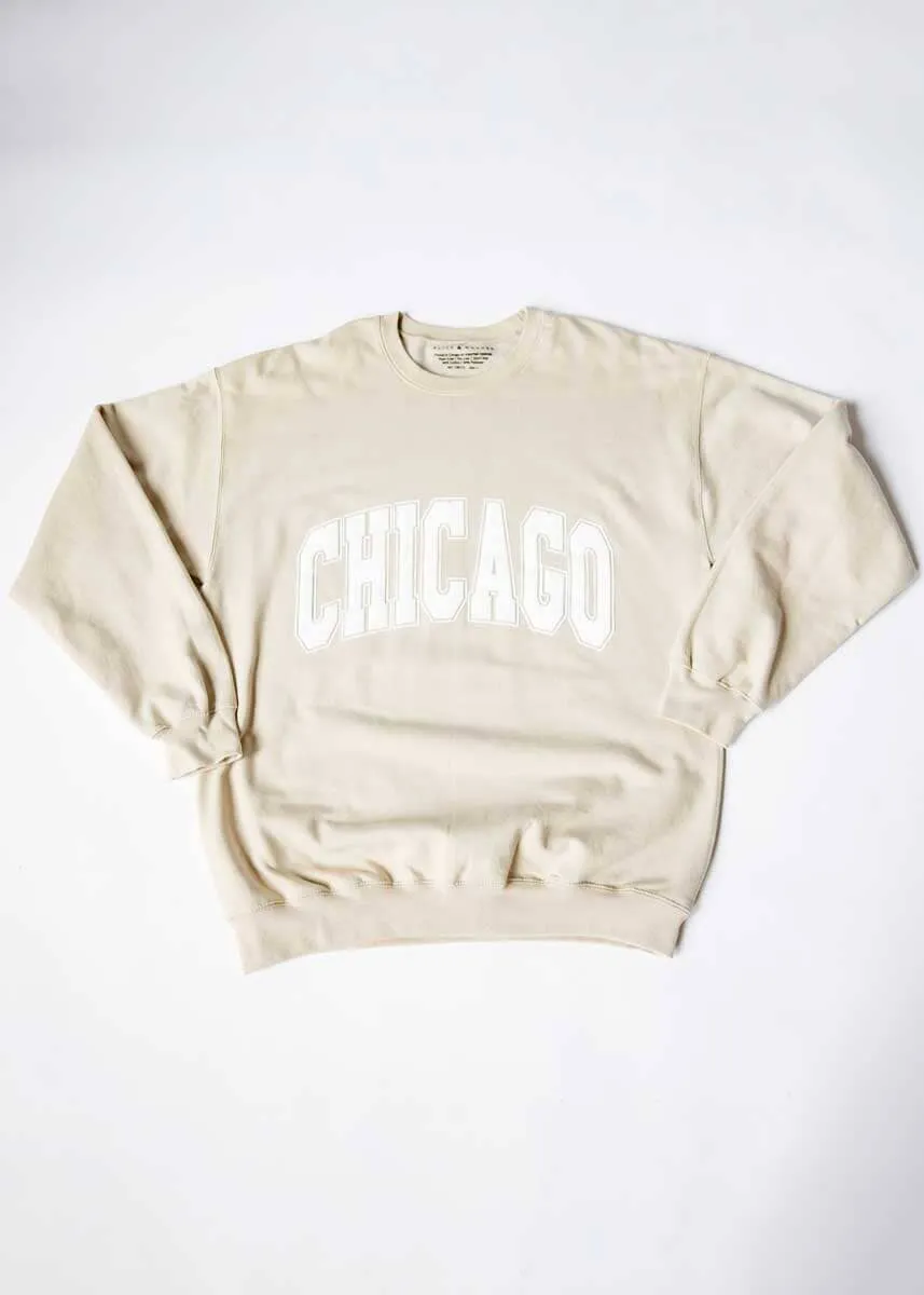 Chicago Varsity Collegiate Outline Sweatshirt - Sand