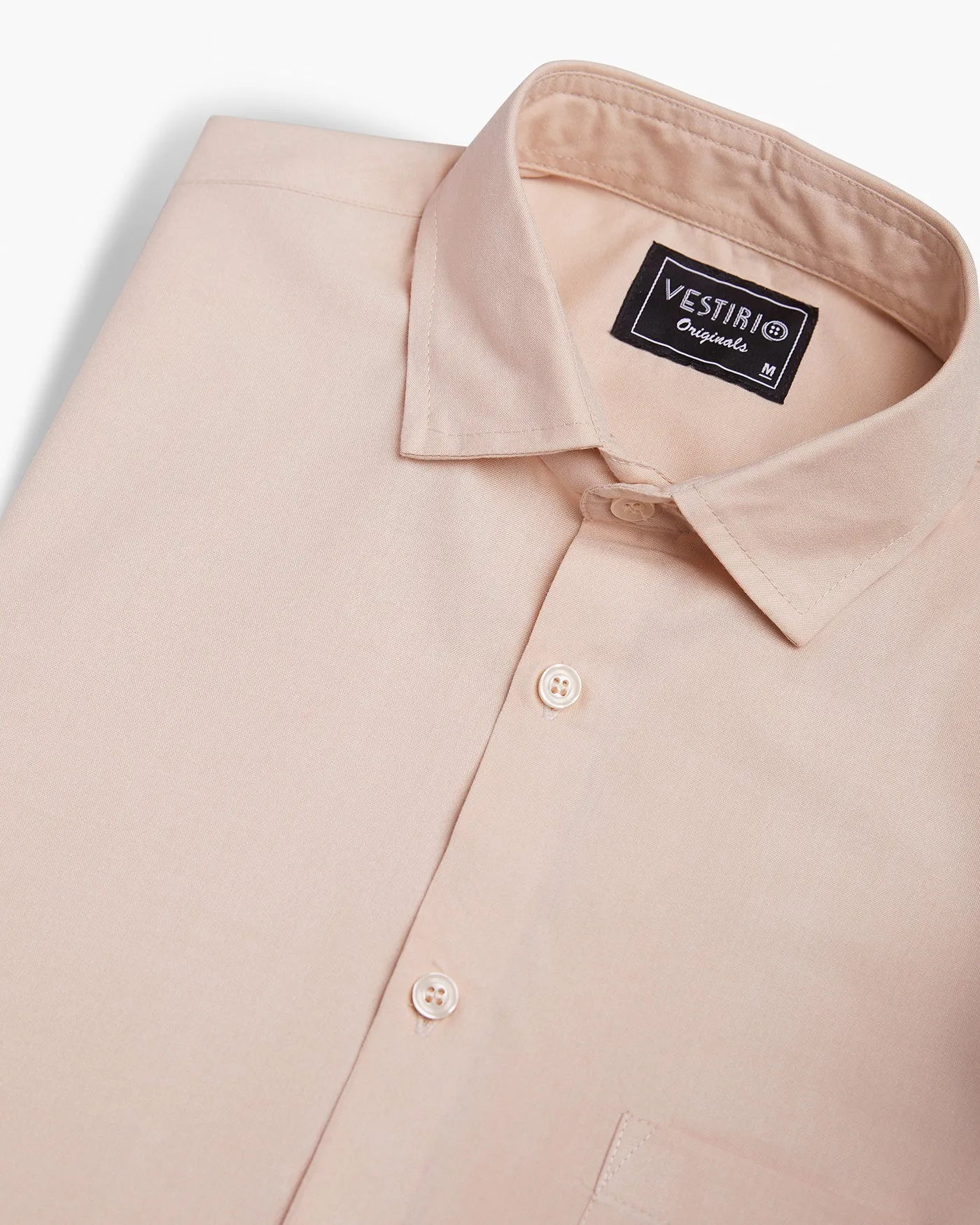 Classic Biege Full Sleeve Plain Shirt For Men