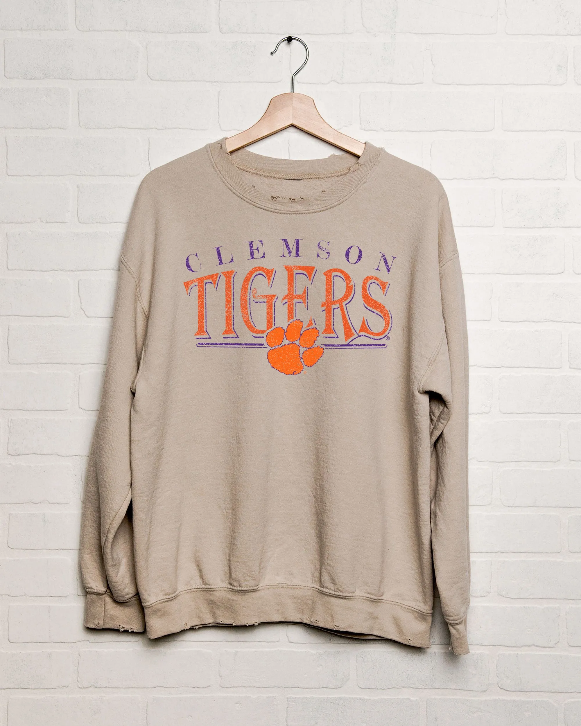 Clemson Tigers 80s Sand Thrifted Sweatshirt