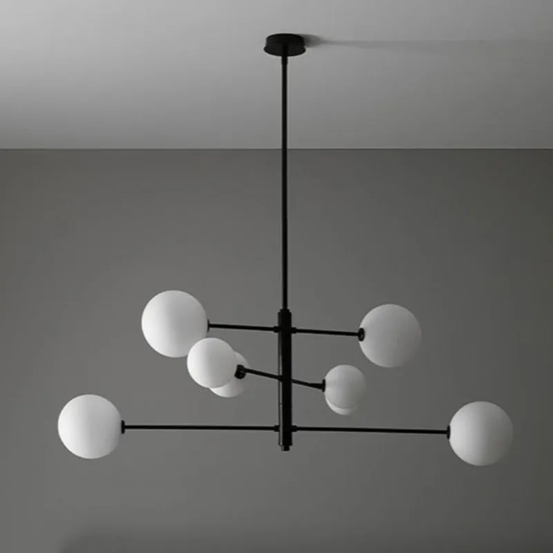 Contemporary Eight Light Orb Chandelier