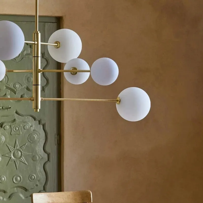 Contemporary Eight Light Orb Chandelier