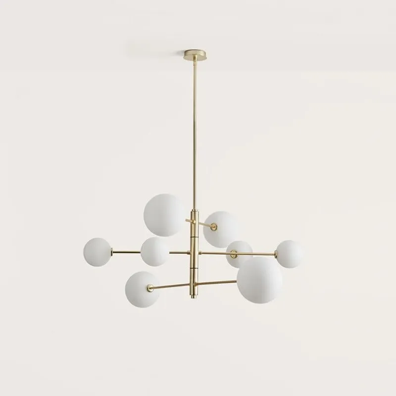 Contemporary Eight Light Orb Chandelier