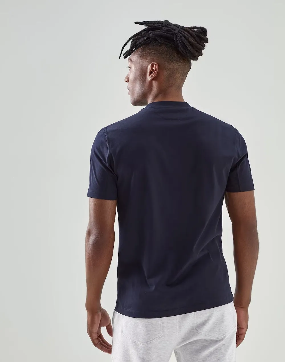 Cotton Jersey Basic Fit Crewneck T-Shirt | Navy