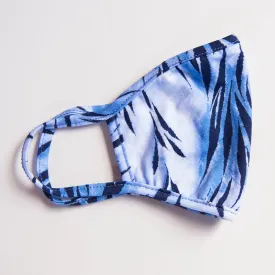 Cotton Stretch Mask in Blue Wispy Tiger