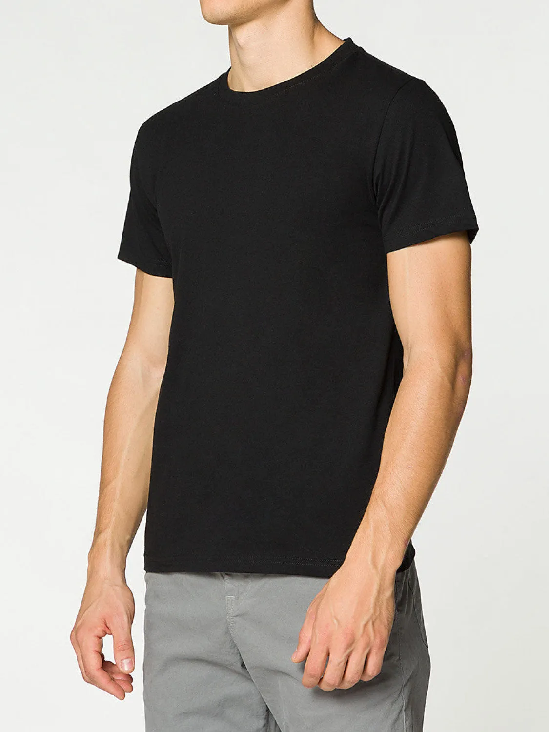 Crew Neck Organic Cotton T-shirt Black