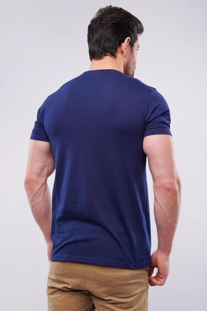 Crew Neck T-Shirt - Navy Blue