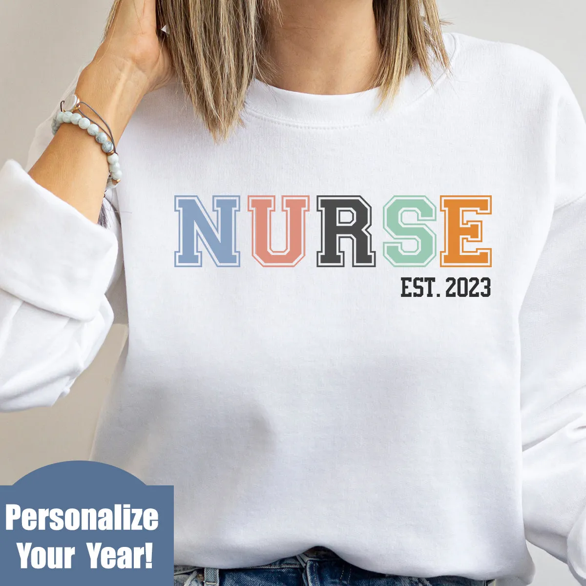 Crewneck Sweatshirt |  VARSITY NURSE ESTABLISHED