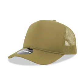 Decky 5 Panel Mid Profile Structured Foam Trucker - KHAKI