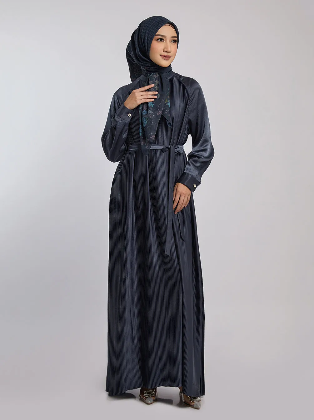 DENA DRESS PLAIN DARK GREY