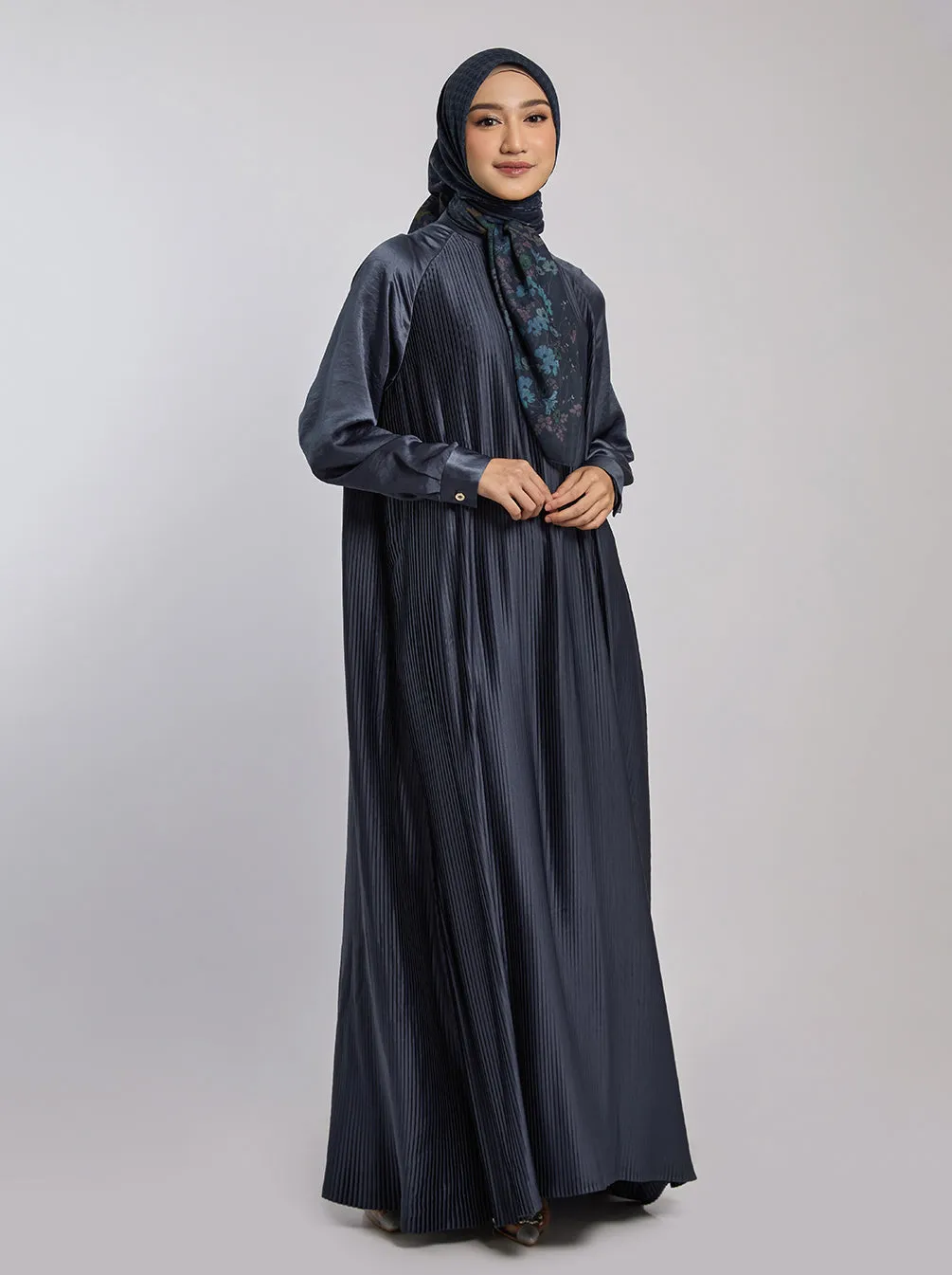 DENA DRESS PLAIN DARK GREY