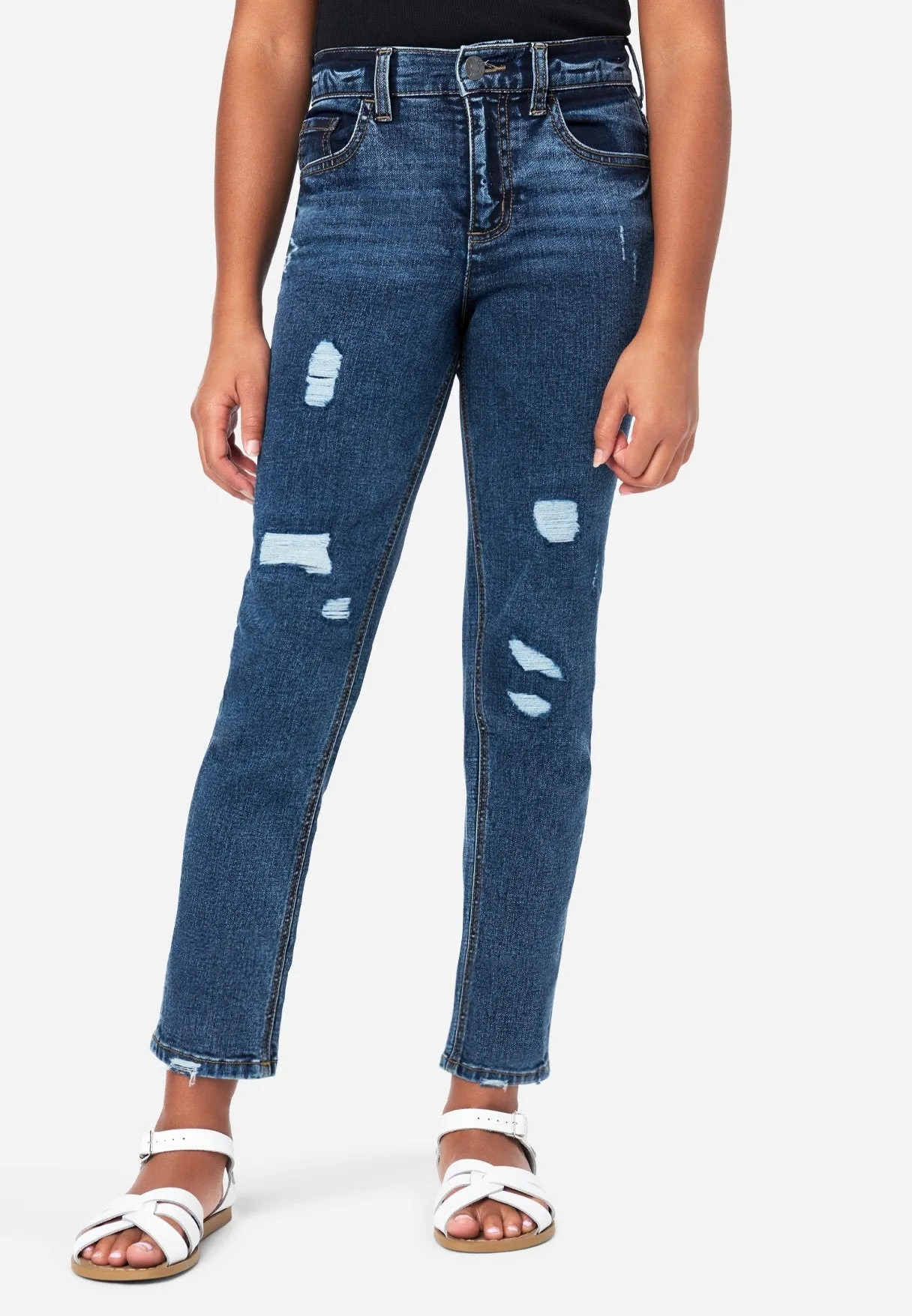 Destructed Mini Mom Jeans