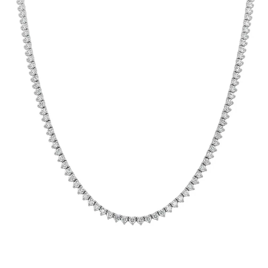 Diamond Tennis Necklace (7.50 ct.) 2.2 mm 3-Prongs Setting in 14K Gold