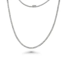 Diamond Tennis Necklace (7.50 ct.) 2.2 mm 3-Prongs Setting in 14K Gold