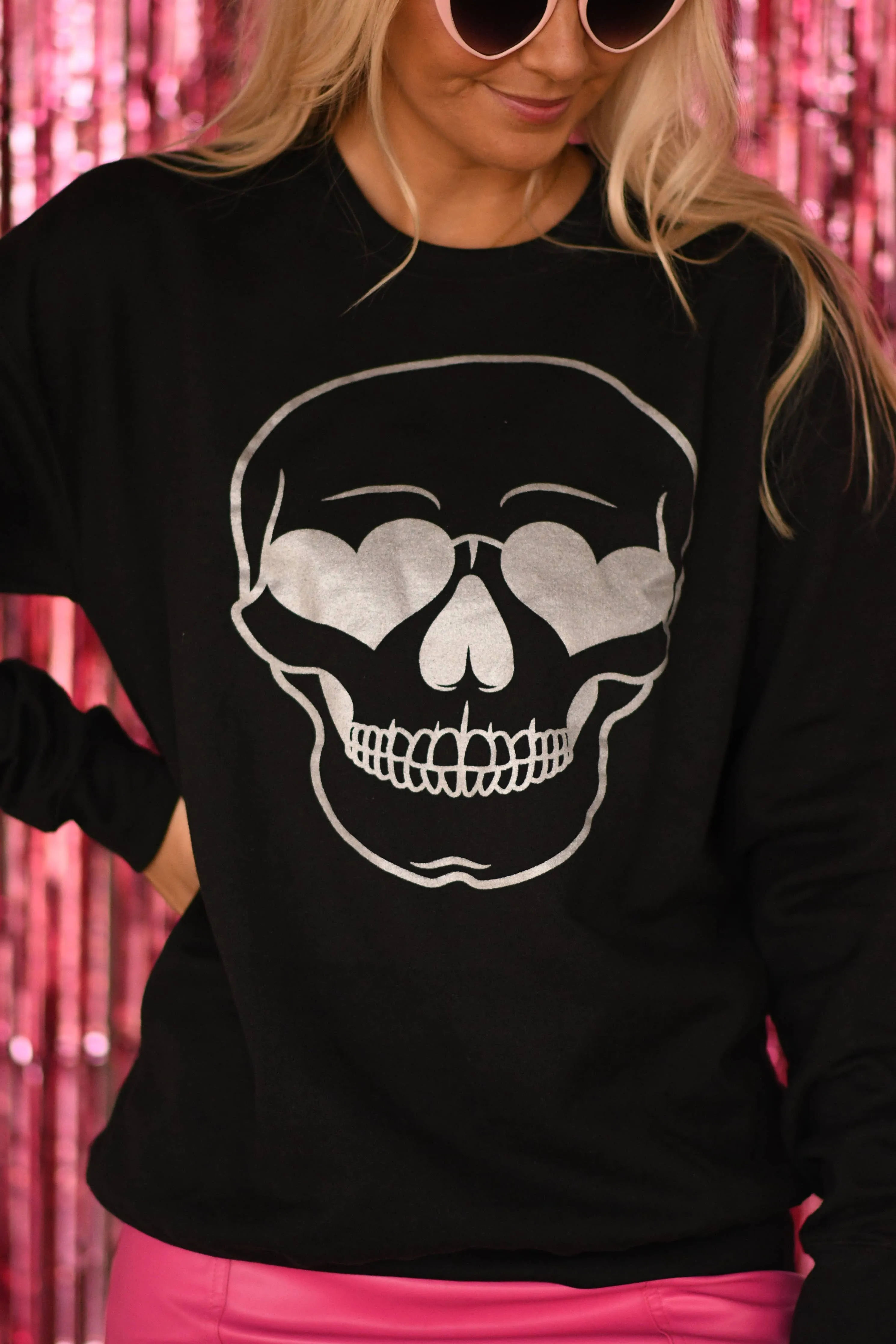 Diva Shimmer Skull Sweatshirt