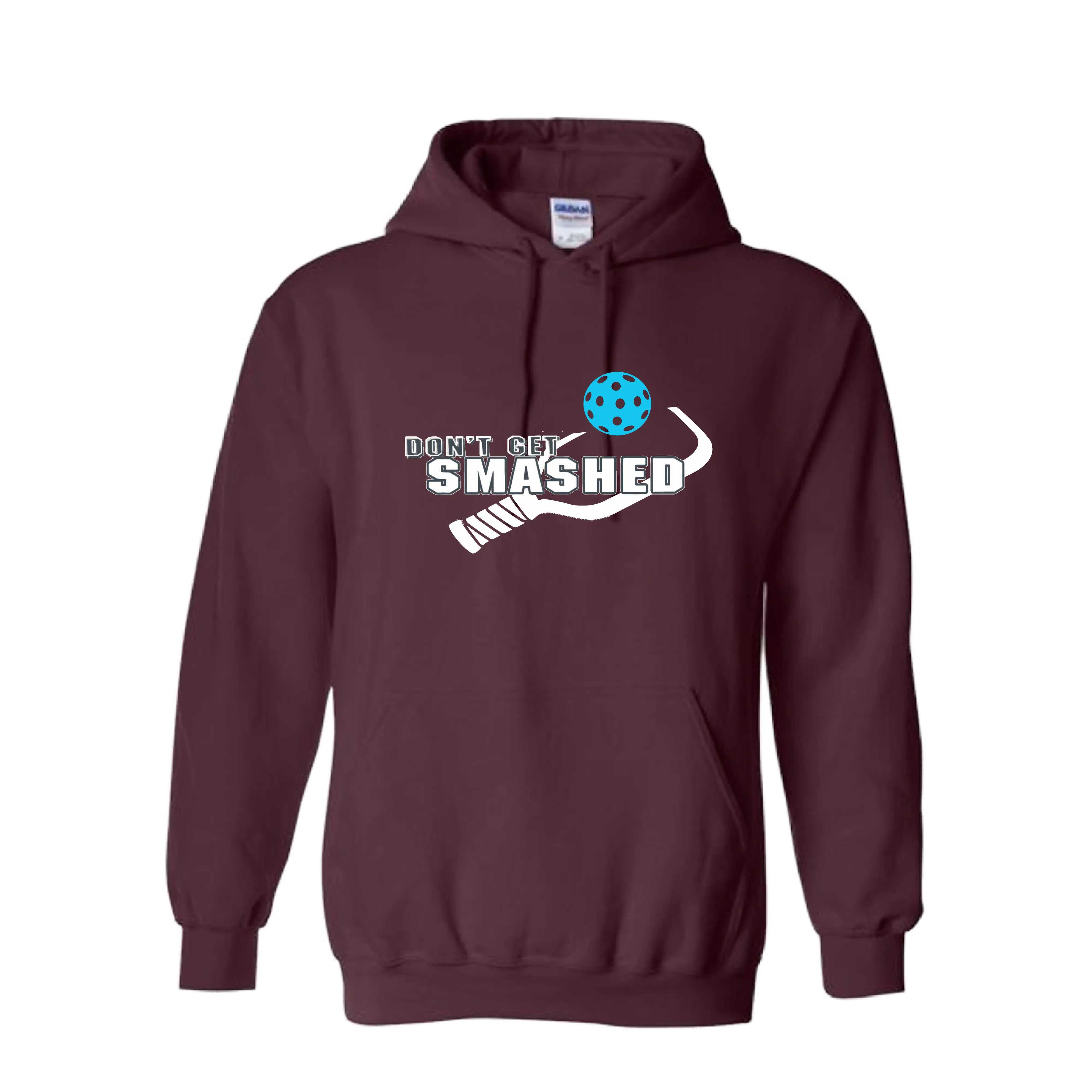 Don't Get Smashed Customizable (Colors Cyan Orange Pink) | Unisex Hoodie Pickleball Sweatshirt | 50% Cotton 50% Polyester