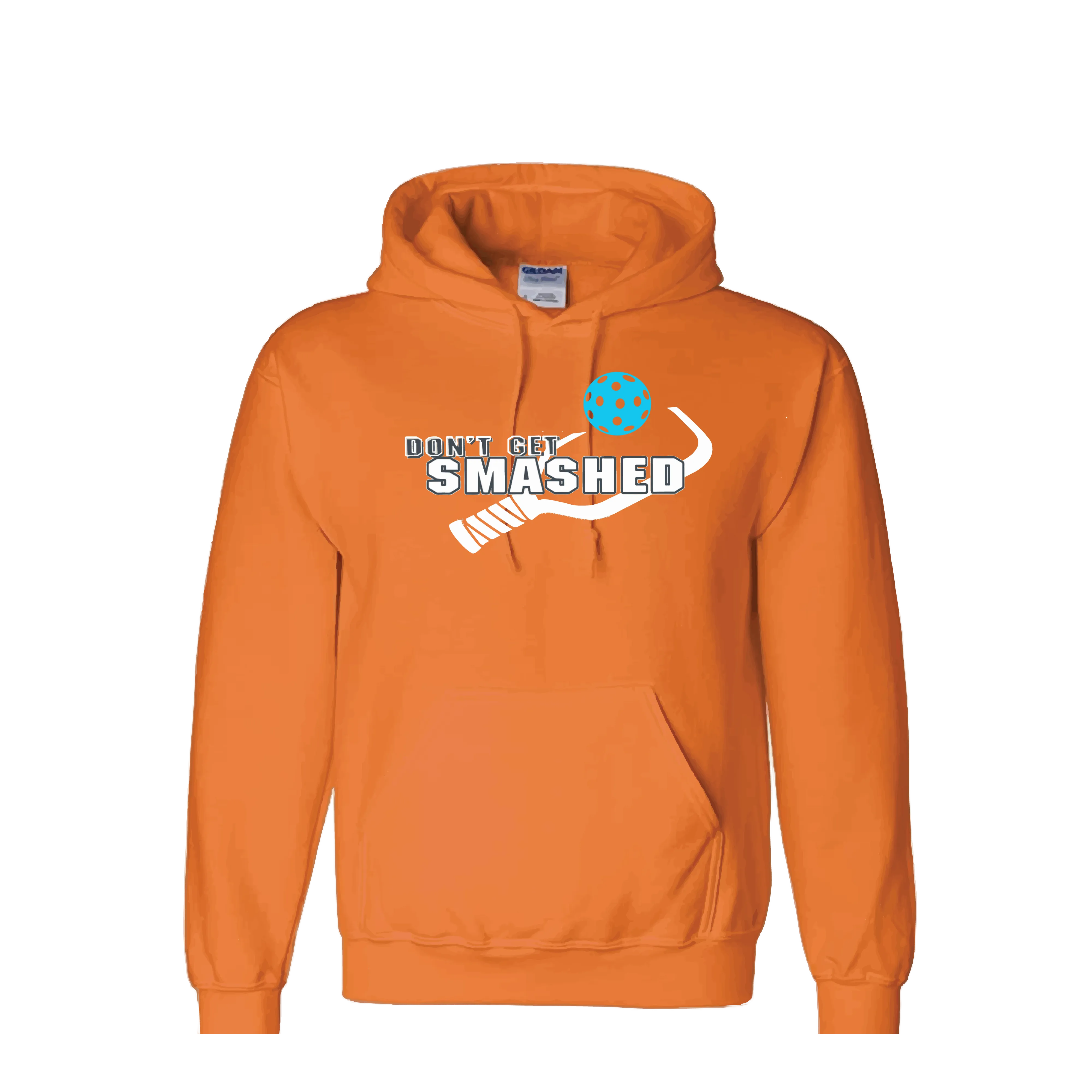 Don't Get Smashed Customizable (Colors Cyan Orange Pink) | Unisex Hoodie Pickleball Sweatshirt | 50% Cotton 50% Polyester