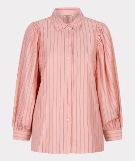 Esqualo Striped Seersucker Blouse in Cantaloupe