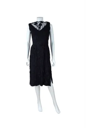 ESTEVEZ Vintage Black Lace Sleeveless Evening Dress (S)