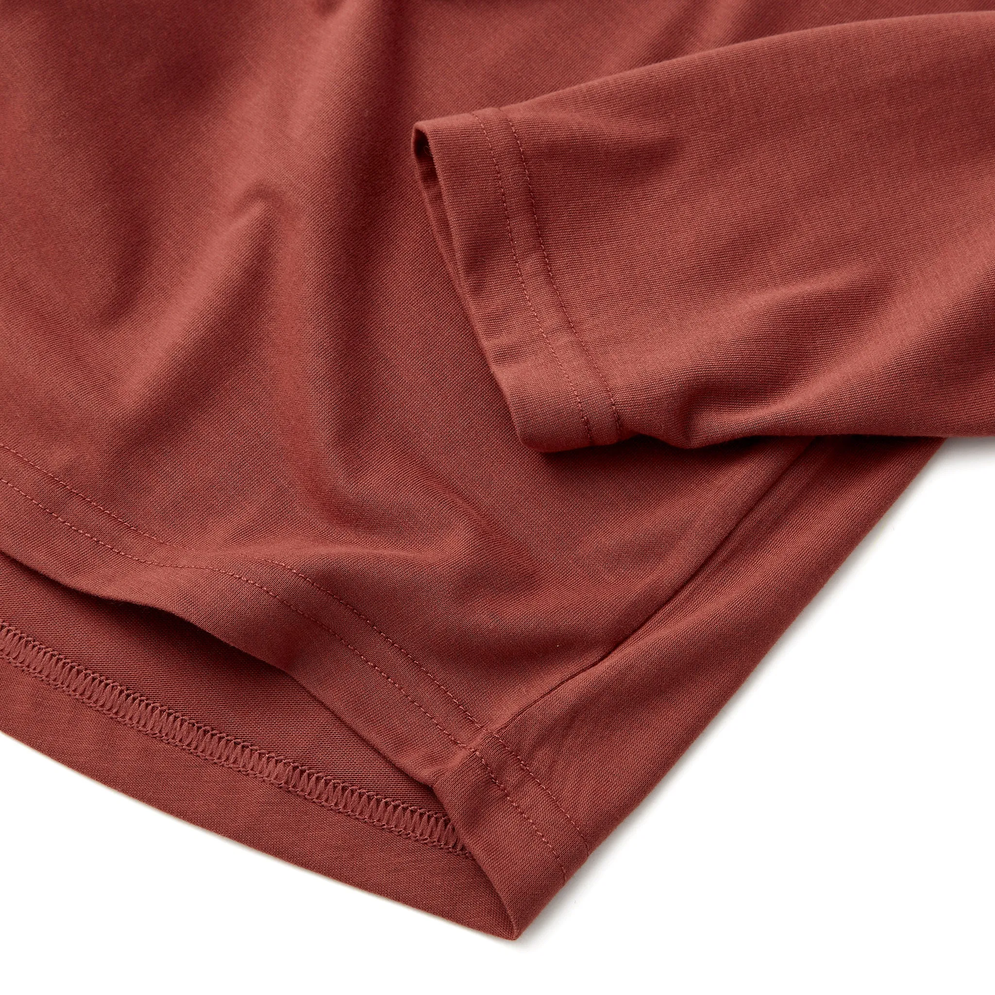 Everyday Long Sleeve Tee with Pocket in Crimson