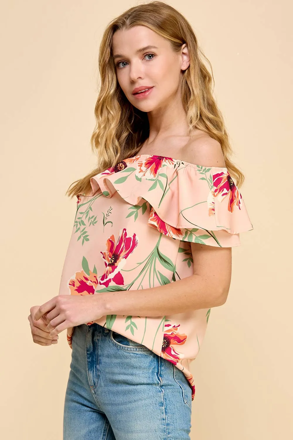 Floral Printed Off Shoulder Top