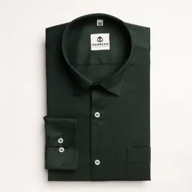 Forest Green Color Micro Checks Texture Satin Cotton Shirt For Men