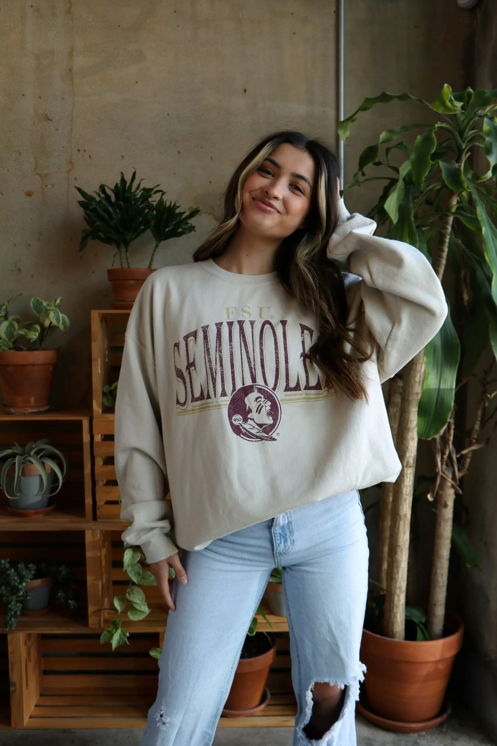 FSU 80s Sand Thrifted Sweatshirt