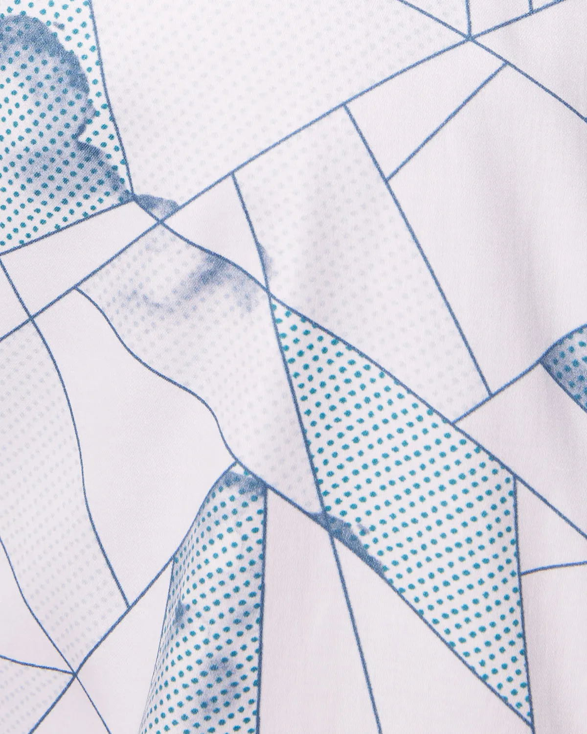 Geometric Printed Shirt - Light Blue & White