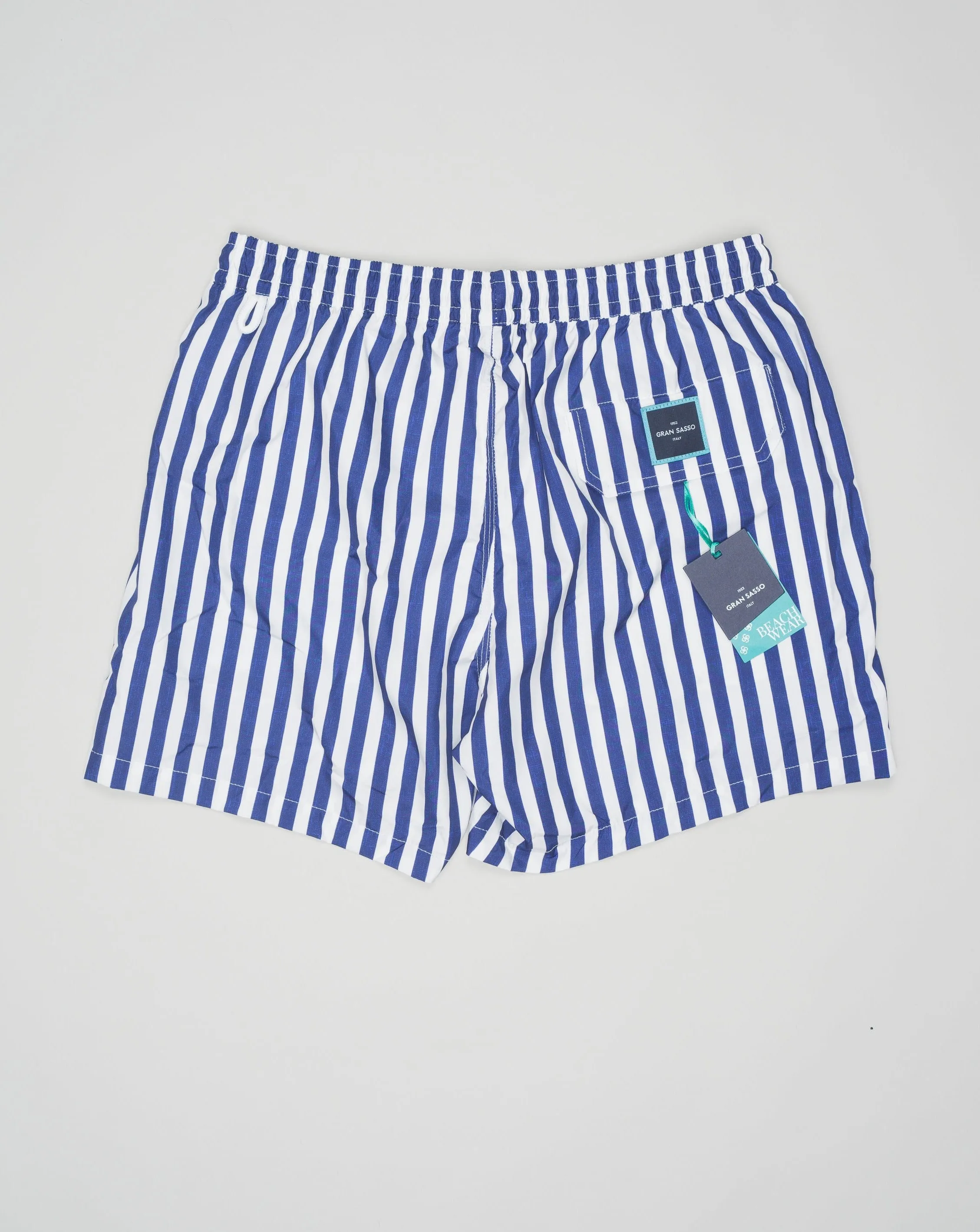 Gran Sasso Striped Swim Trunks / Navy