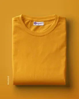 Half Sleeves Crew Neck: Mustard