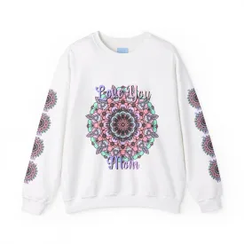 Handmade Mandala Design Crewneck Sweatshirt for Mom - Love You Mom