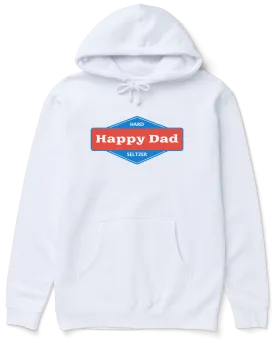 Happy Dad Front Logo Hoodie (White)