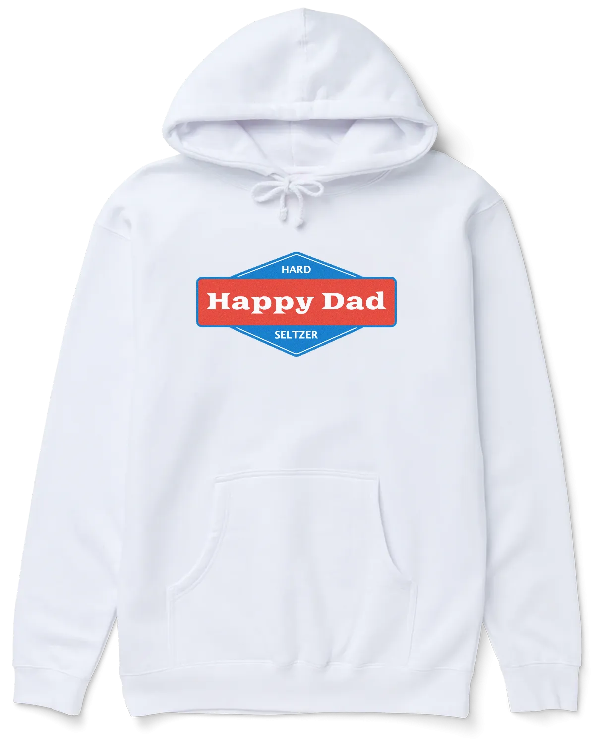 Happy Dad Front Logo Hoodie (White)