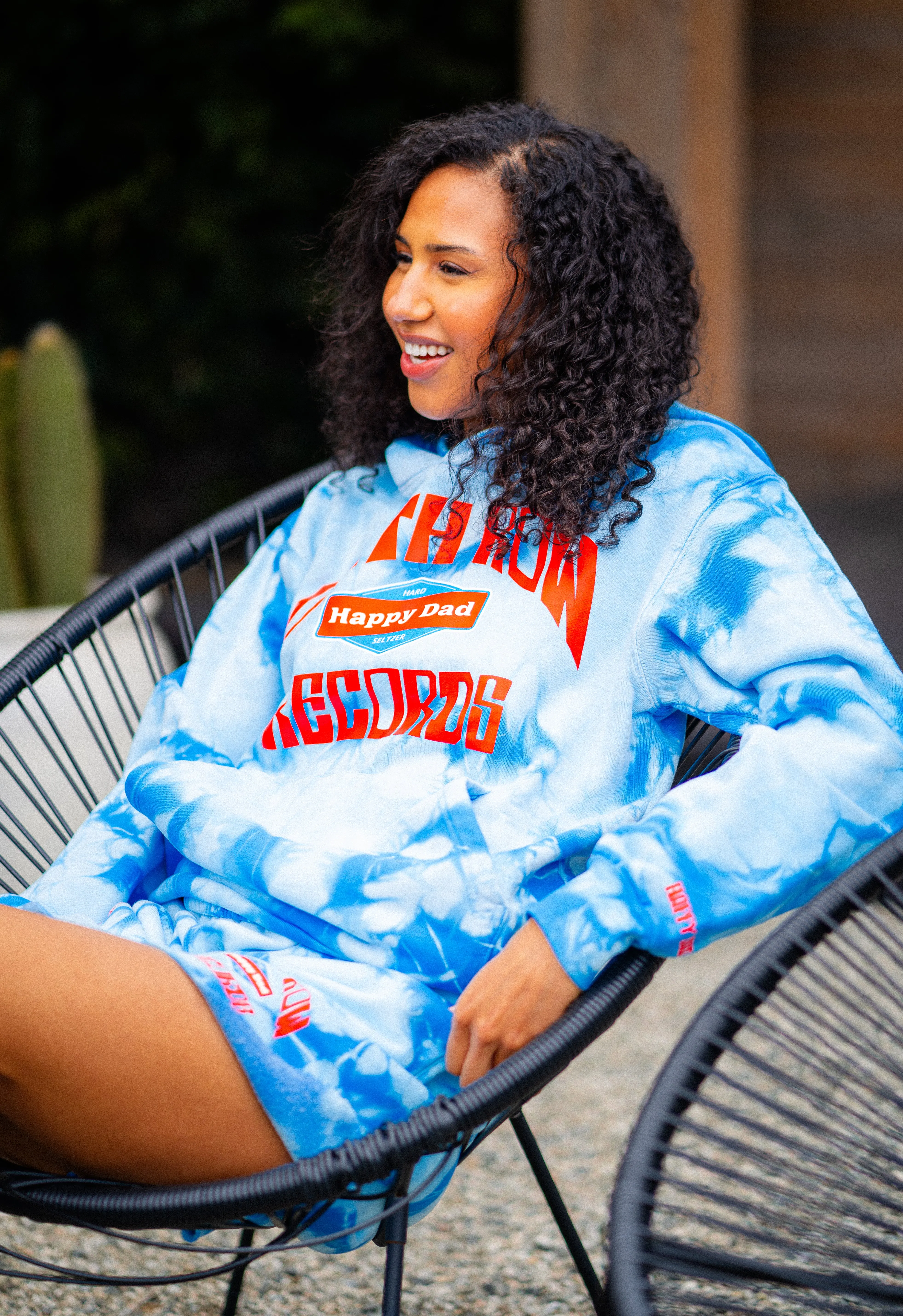 Happy Dad x Death Row Tie Dye Hoodie (Blue)