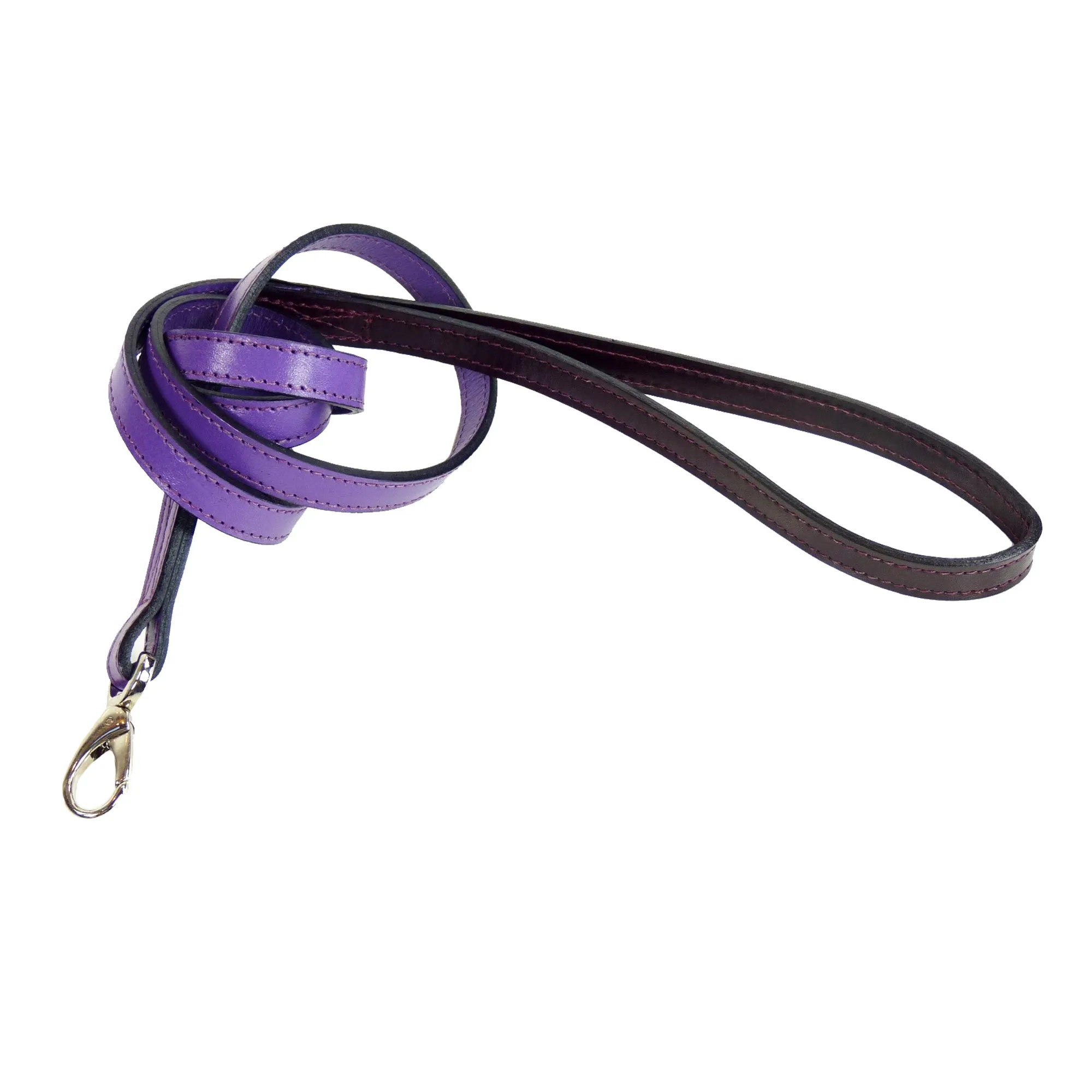 Hartman Dog Leash in Grape, Burgundy & Nickel