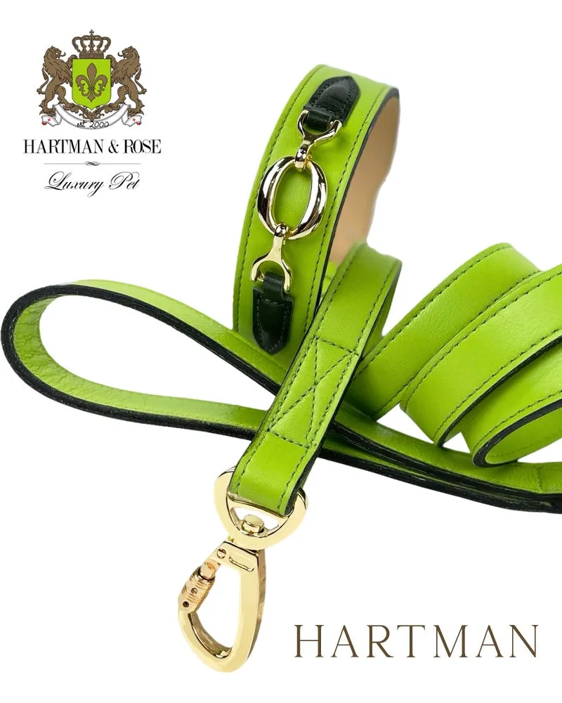 Hartman Dog Leash in Lime Green & Gold