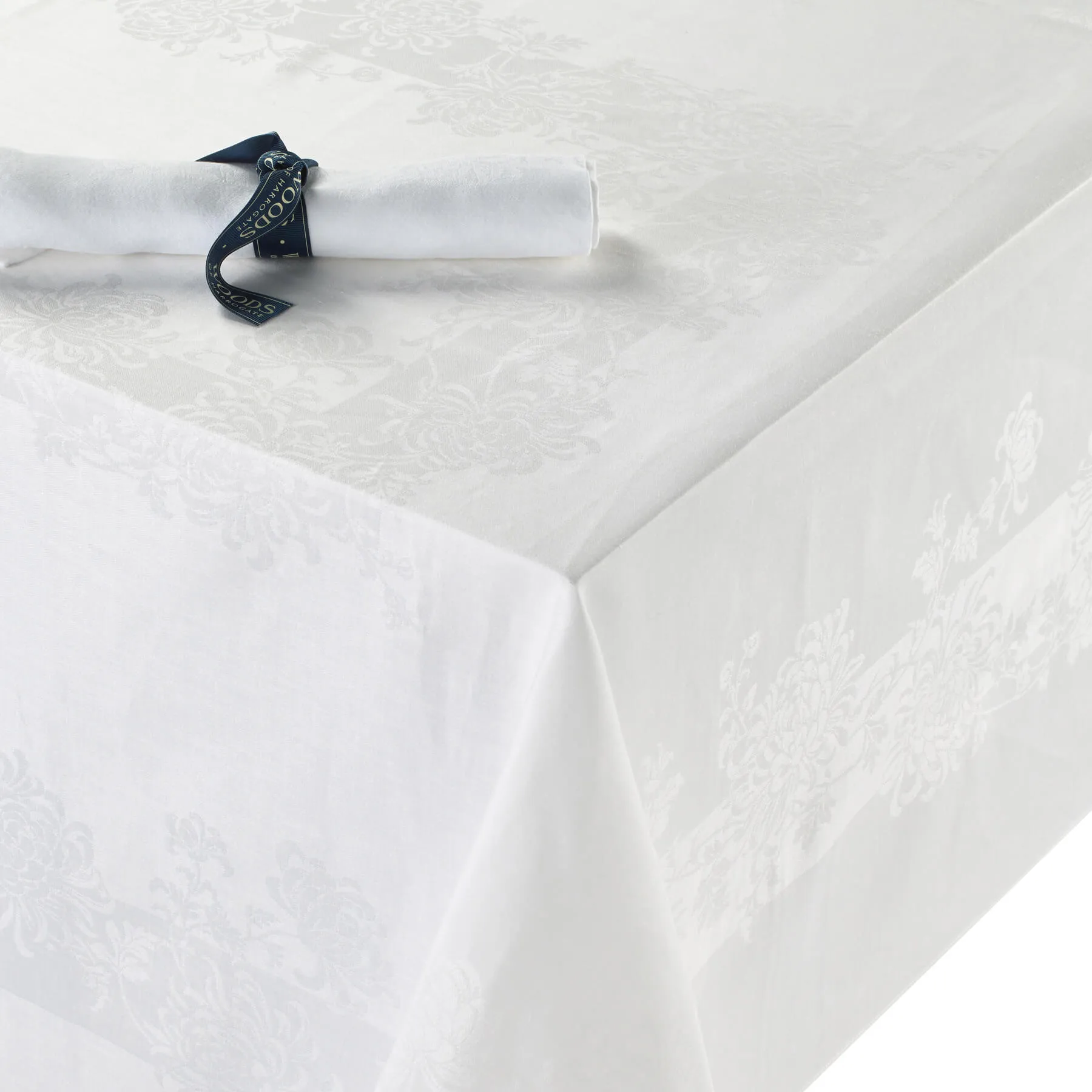 Irish Linen Single Damask 'Chrysanthemum' Table Linen Collection