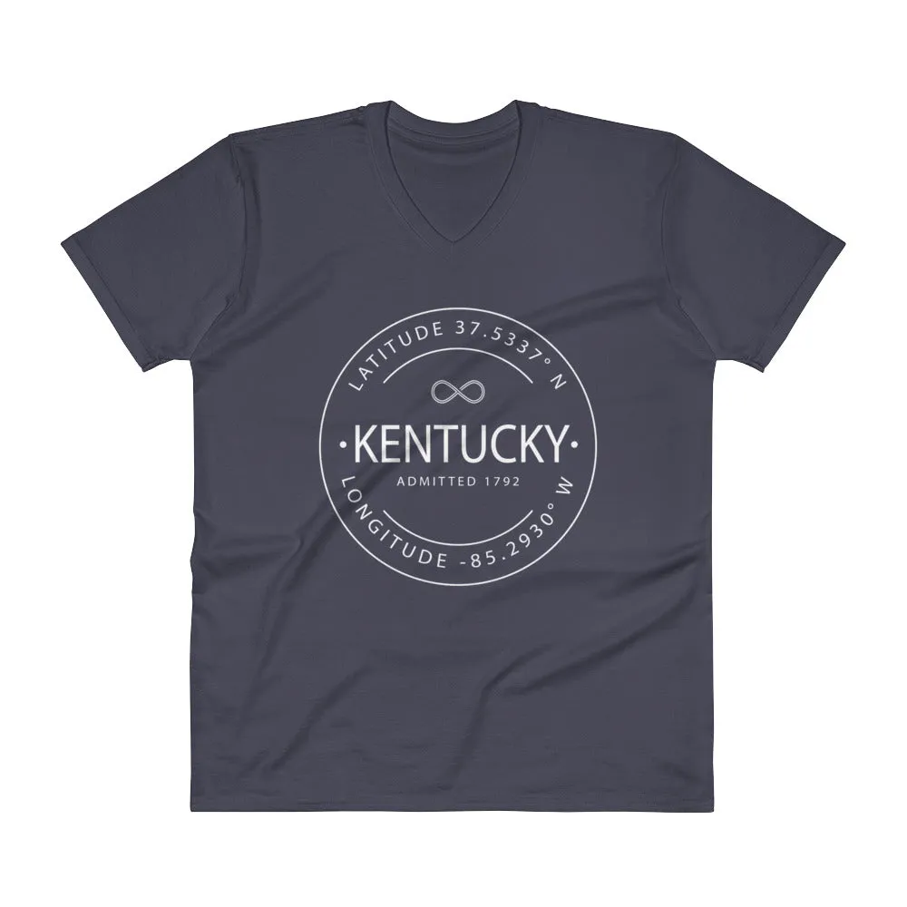 Kentucky - V-Neck T-Shirt - Latitude & Longitude