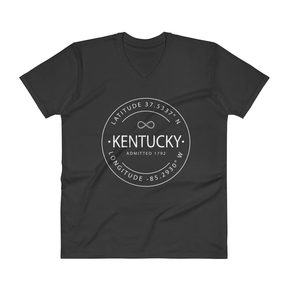 Kentucky - V-Neck T-Shirt - Latitude & Longitude