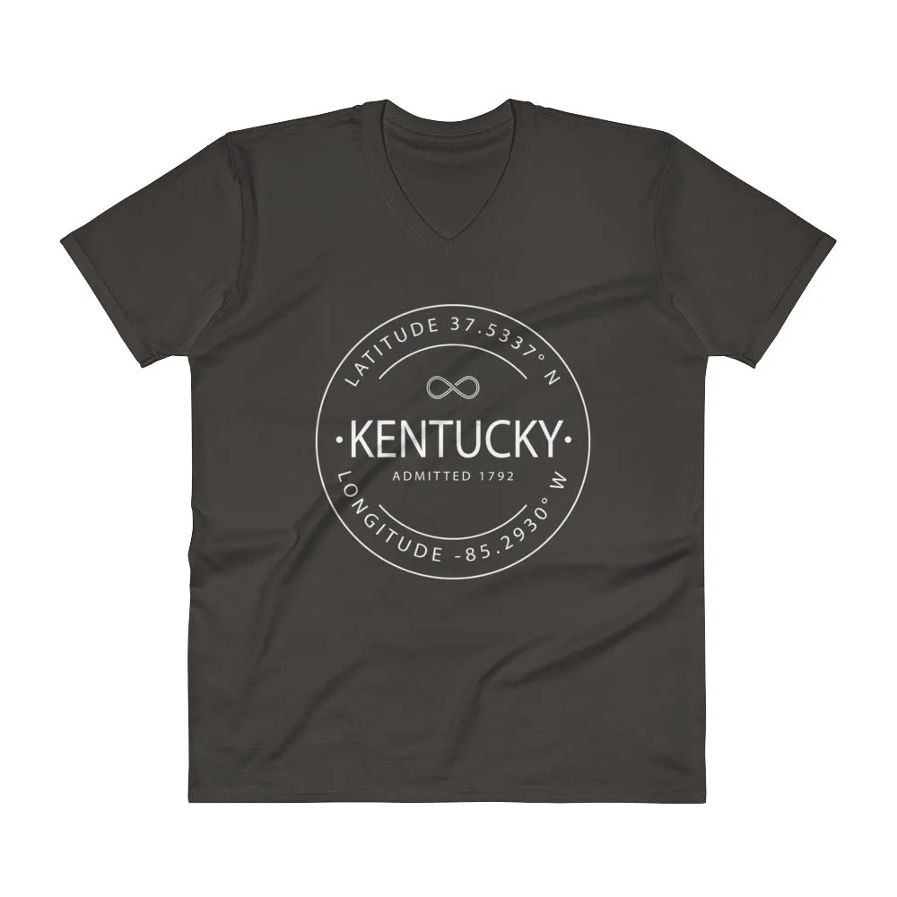 Kentucky - V-Neck T-Shirt - Latitude & Longitude