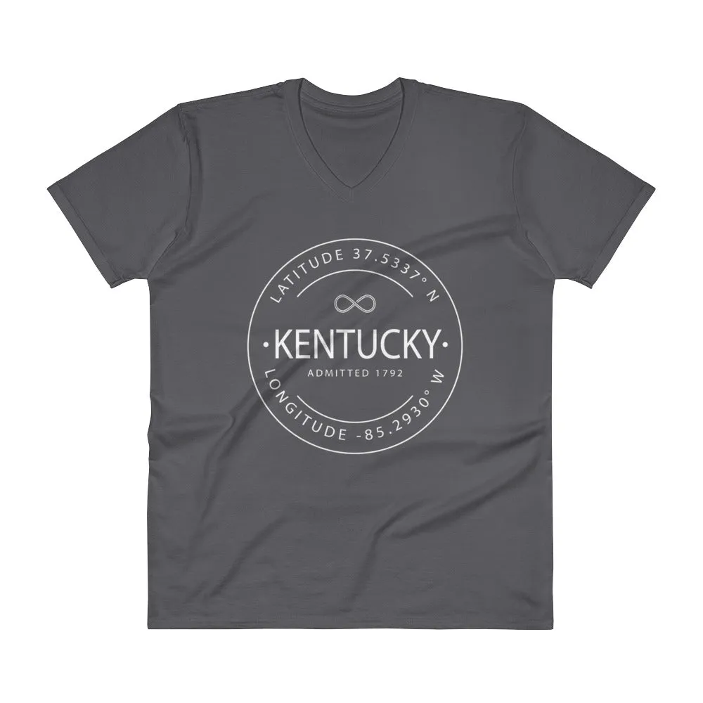 Kentucky - V-Neck T-Shirt - Latitude & Longitude