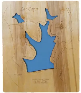 Lac Capri, Missouri - Laser Cut Wood Map