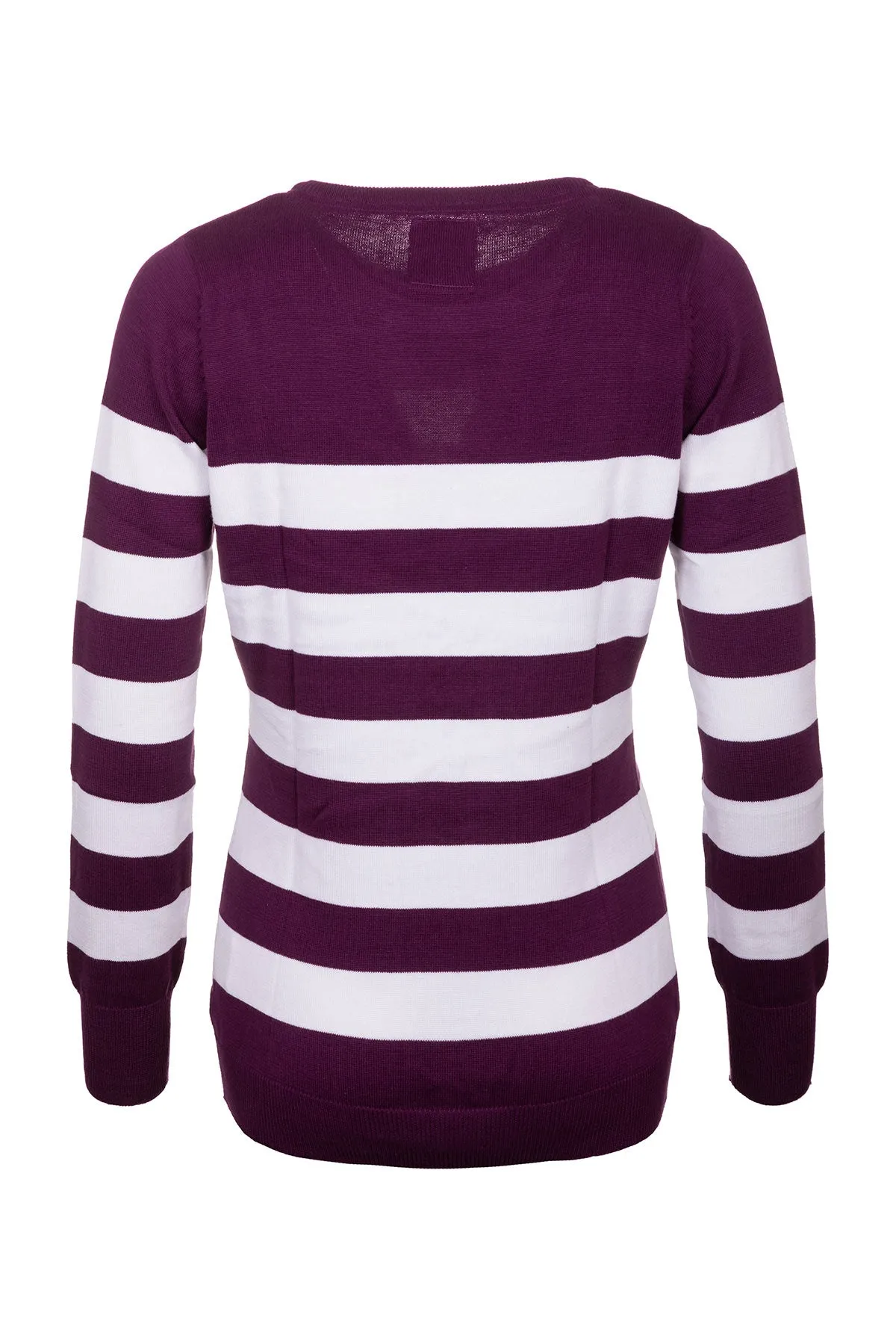 Ladies Striped Crew Neck Jumper