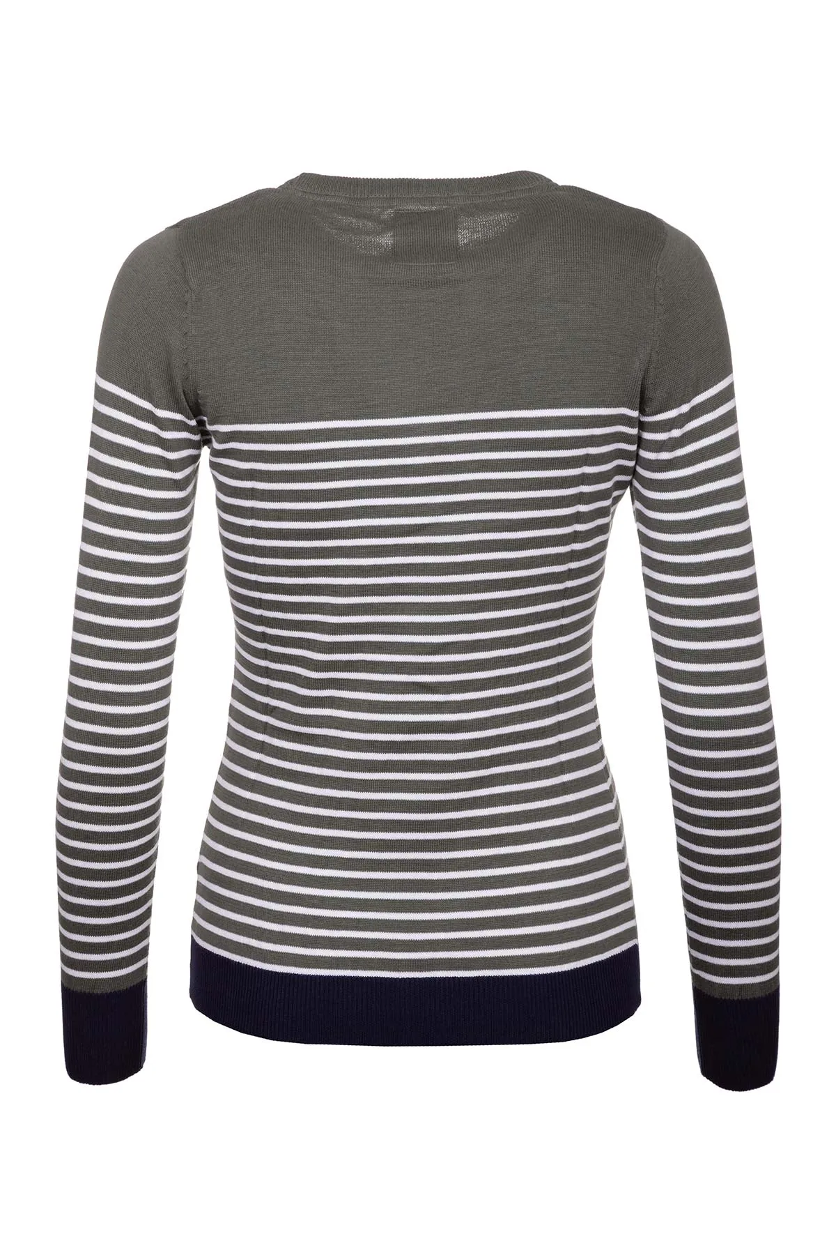 Ladies Striped Crew Neck Jumper