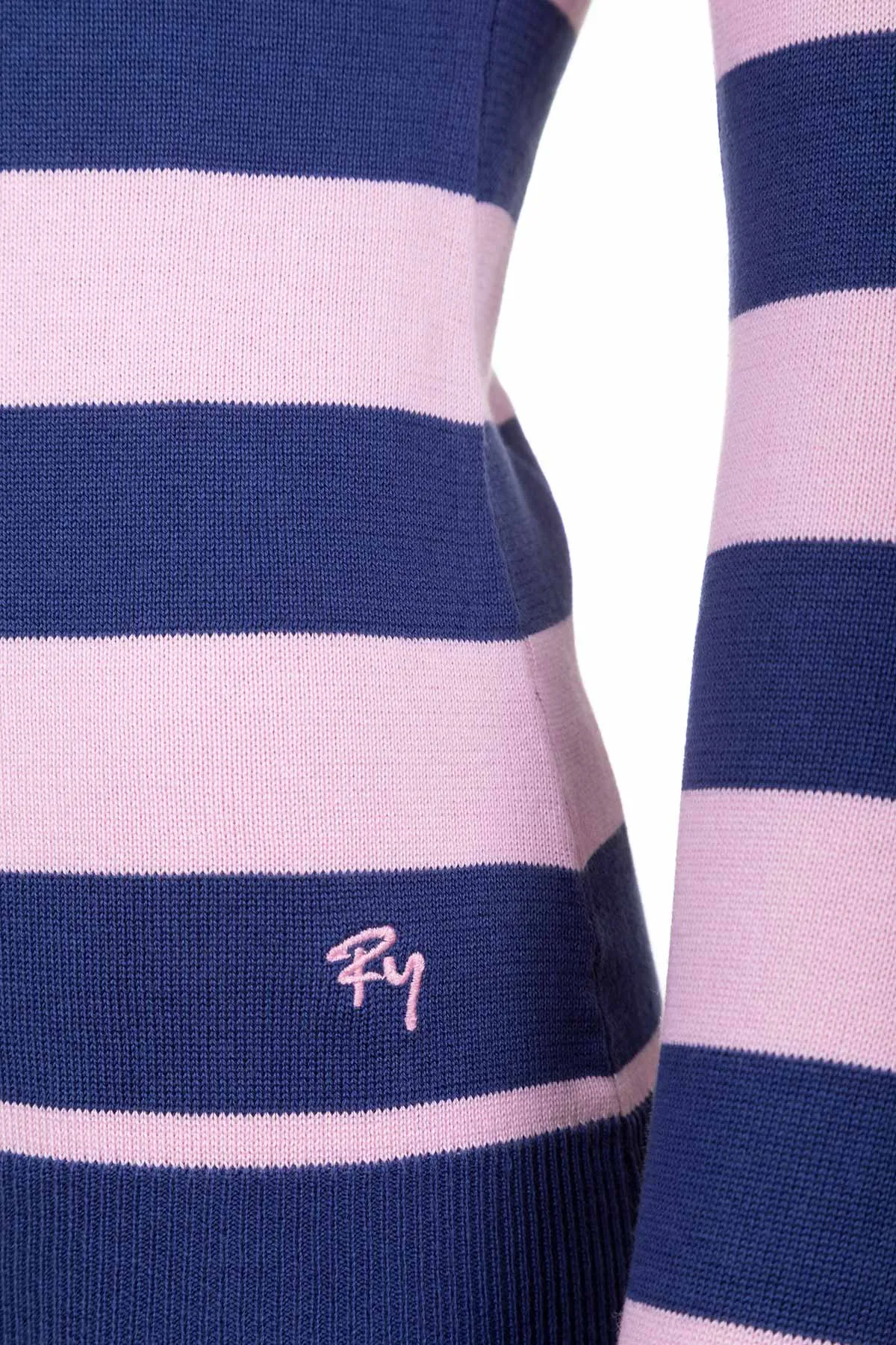 Ladies Striped Crew Neck Jumper