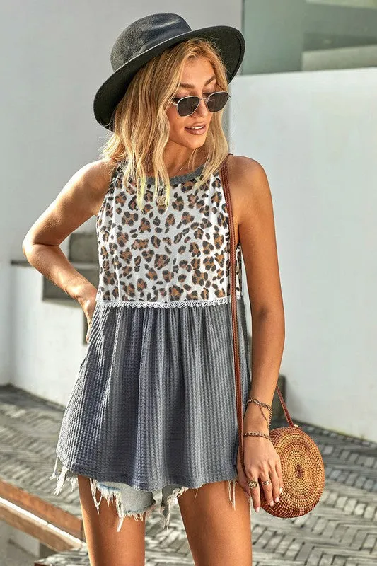 Leopard Babydoll Tank