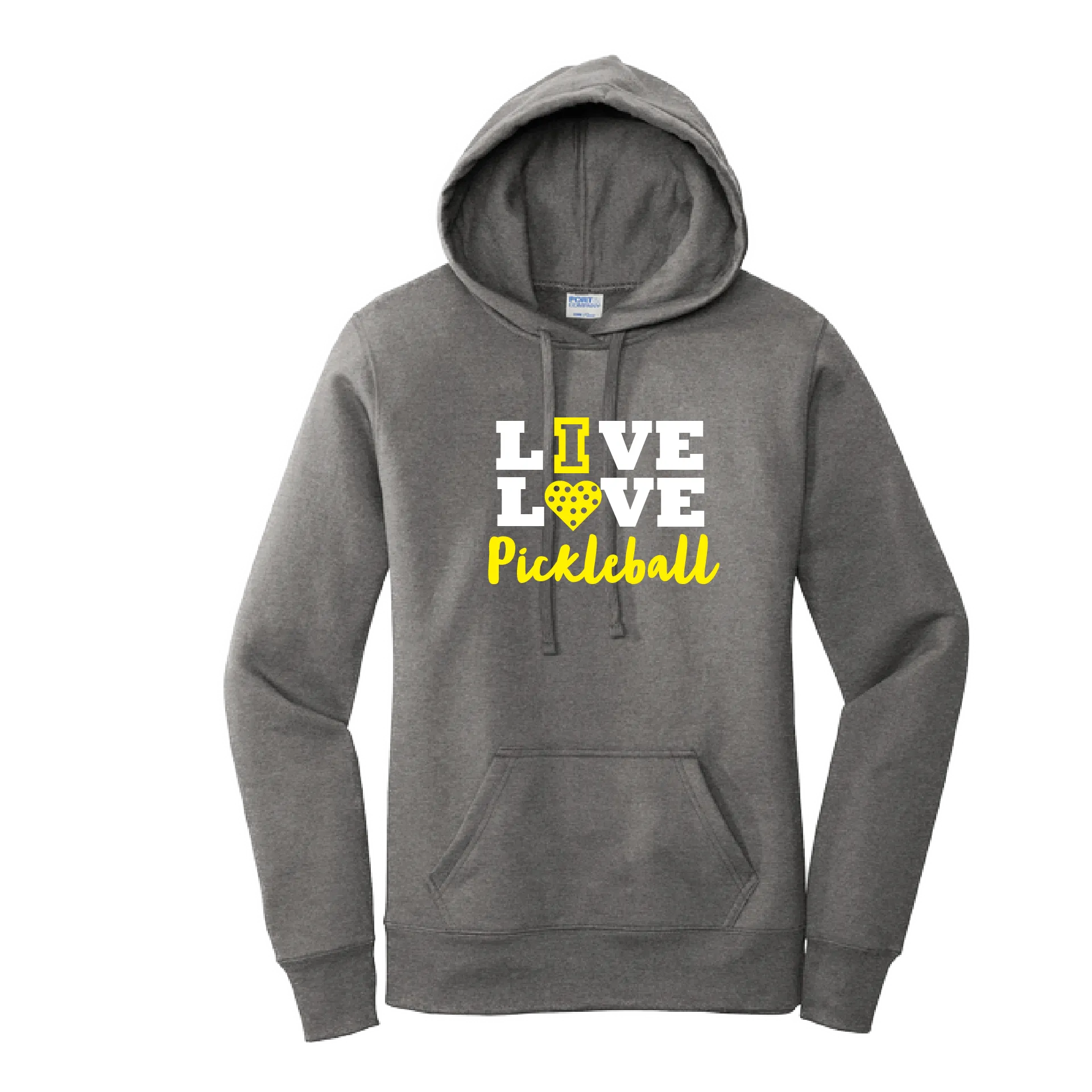 Live Love Pickleball | Women’s Fitted Hoodie Pickleball Sweatshirt | 50% Cotton 50% Poly Fleece