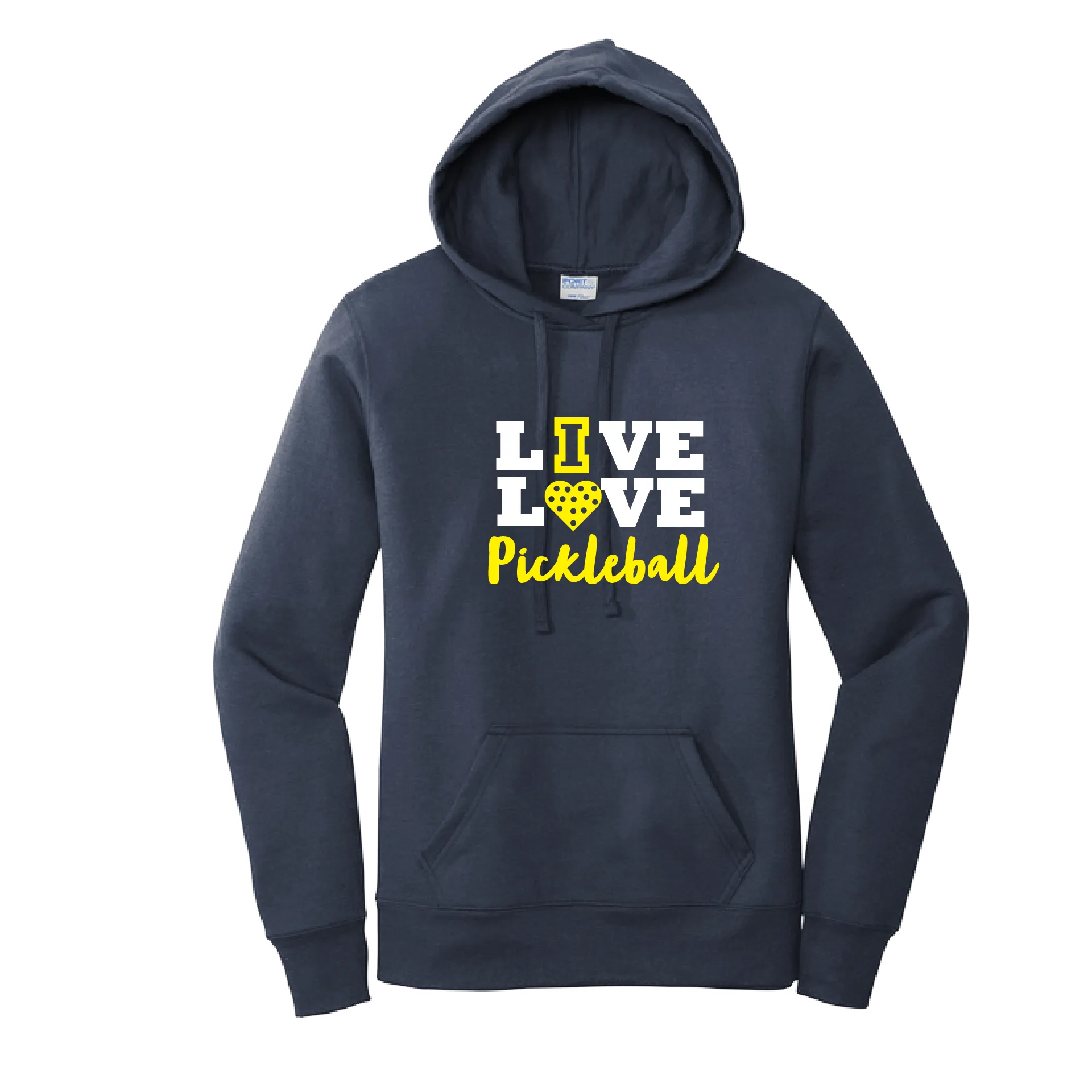 Live Love Pickleball | Women’s Fitted Hoodie Pickleball Sweatshirt | 50% Cotton 50% Poly Fleece