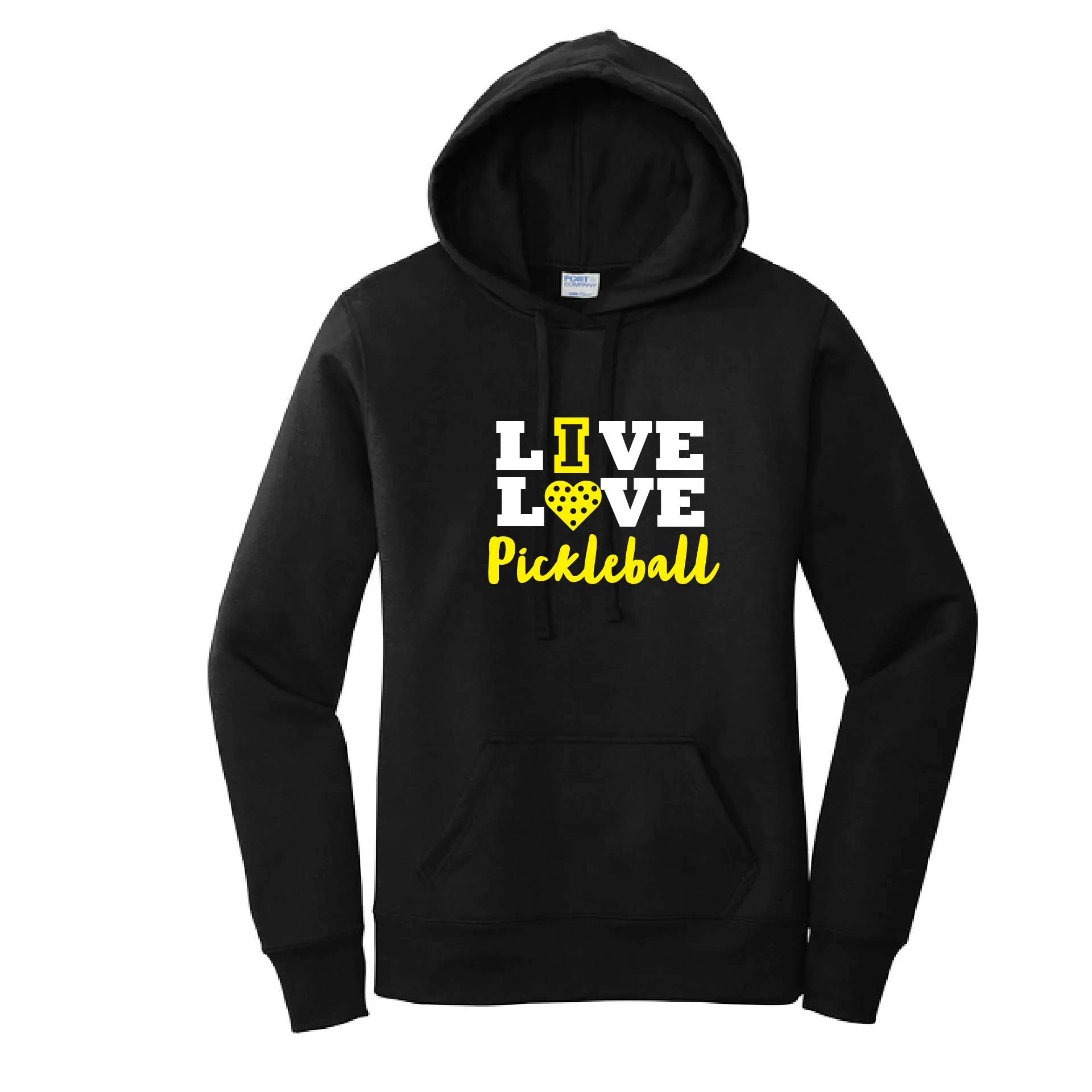 Live Love Pickleball | Women’s Fitted Hoodie Pickleball Sweatshirt | 50% Cotton 50% Poly Fleece